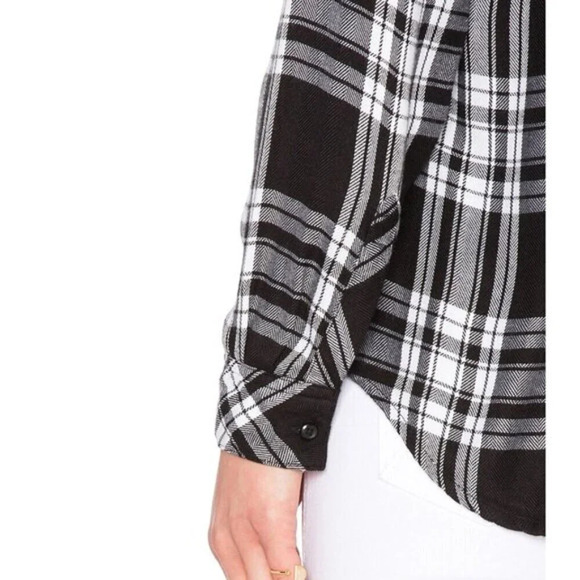 Rails Hunter Button Down Plaid Shirt Black and White Women's Size XS - Picture 6 of 12